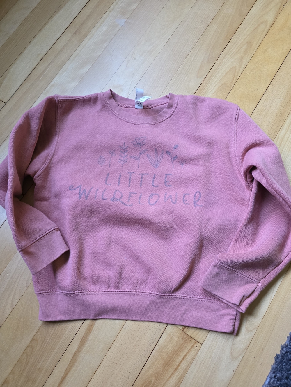 Rabbit Skins Pink 'Little Wildflower' Crewneck Sweatshirt